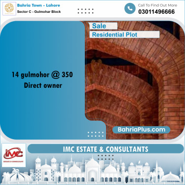 Residential Plot for Sale in Sector C - Gulmohar Block -  Bahria Town, Lahore - (BP-187388)