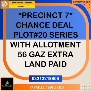 1000 Sq. Yards Residential Plot for Sale in Precinct 7 -  Bahria Town, Karachi - (BP-187395)