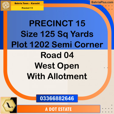 125 Sq. Yards Residential Plot for Sale in Precinct 15 -  Bahria Town, Karachi - (BP-187406)