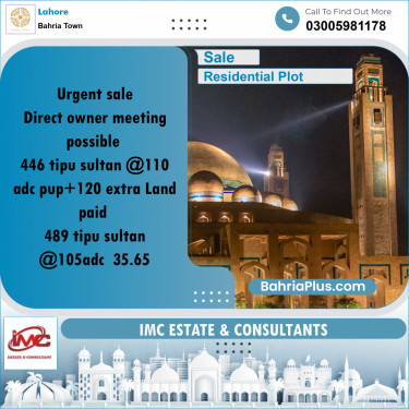 Residential Plot for Sale in Bahria Town, Lahore - (BP-187495)