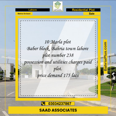 Residential Plot for Sale in Bahria Orchard, Lahore - (BP-187503)