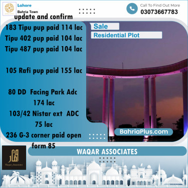 Residential Plot for Sale in Bahria Town, Lahore - (BP-187528)