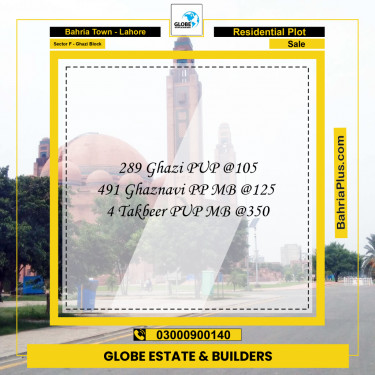 Residential Plot for Sale in Sector F - Ghazi Block -  Bahria Town, Lahore - (BP-187534)