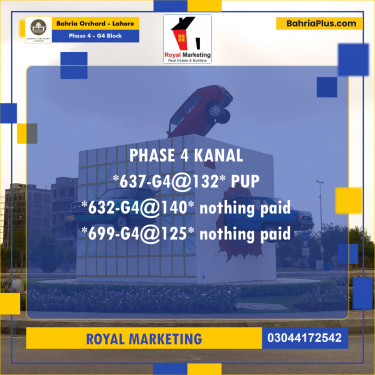 Residential Plot for Sale in Phase 4 - G4 Block -  Bahria Orchard, Lahore - (BP-187595)
