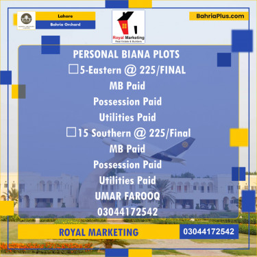 Residential Plot for Sale in Bahria Orchard, Lahore - (BP-187597)