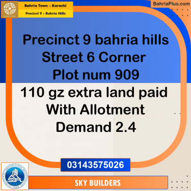 Residential Plot for Sale in Precinct 9 - Bahria Hills -  Bahria Town, Karachi - (BP-187609)