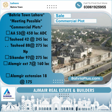 Commercial Plot for Sale in Bahria Town, Lahore - (BP-187624)