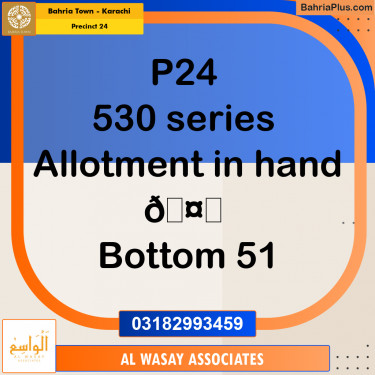 125 Sq. Yards Residential Plot for Sale in Precinct 24 -  Bahria Town, Karachi - (BP-187662)