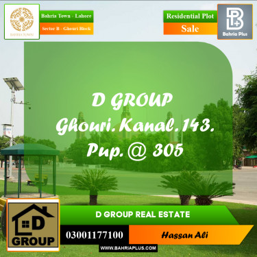 Residential Plot for Sale in Sector B - Ghouri Block -  Bahria Town, Lahore - (BP-187690)