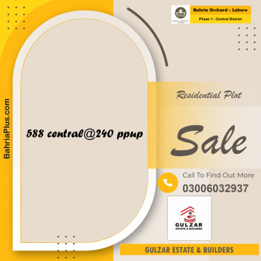 Residential Plot for Sale in Phase 1 - Central District -  Bahria Orchard, Lahore - (BP-187751)