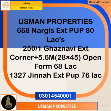 Residential Plot for Sale in Bahria Town, Lahore - (BP-187763)