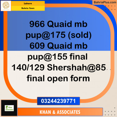 Residential Plot for Sale in Bahria Town, Lahore - (BP-187812)