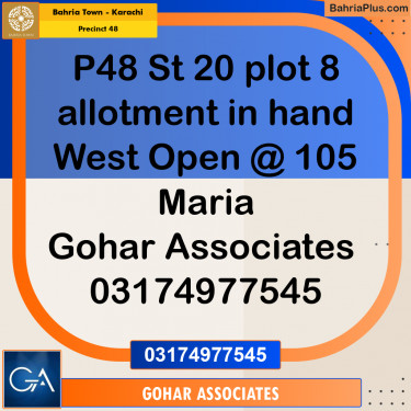 Residential Plot for Sale in Precinct 48 -  Bahria Town, Karachi - (BP-187856)