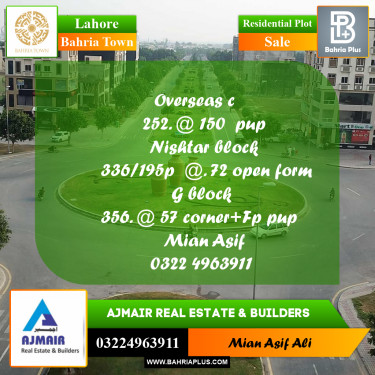 Residential Plot for Sale in Bahria Town, Lahore - (BP-187873)