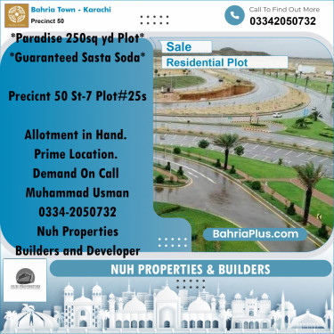 Residential Plot for Sale in Precinct 50 -  Bahria Town, Karachi - (BP-187888)