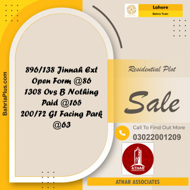 Residential Plot for Sale in Bahria Town, Lahore - (BP-187906)
