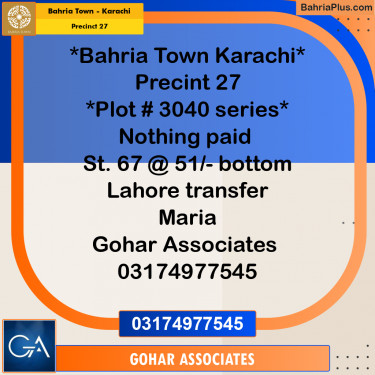 Residential Plot for Sale in Precinct 27 -  Bahria Town, Karachi - (BP-187916)
