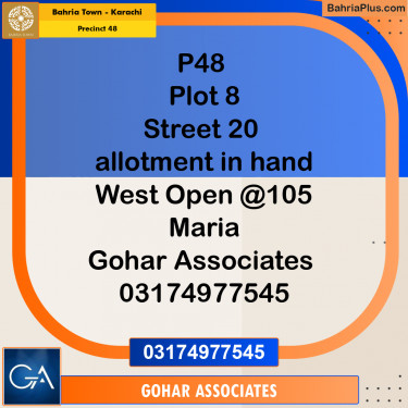 Residential Plot for Sale in Precinct 48 -  Bahria Town, Karachi - (BP-187927)