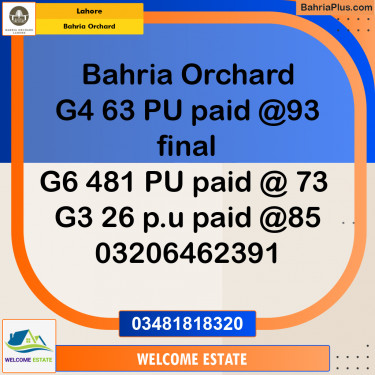 Residential Plot for Sale in Bahria Orchard, Lahore - (BP-187945)