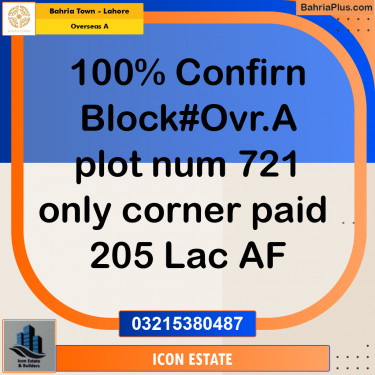 Residential Plot for Sale in Overseas A -  Bahria Town, Lahore - (BP-187954)