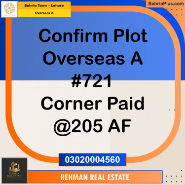 Residential Plot for Sale in Overseas A -  Bahria Town, Lahore - (BP-187960)