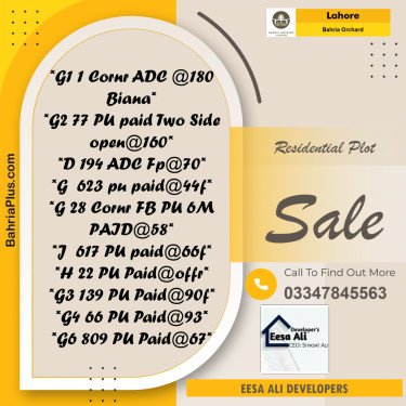 Residential Plot for Sale in Bahria Orchard, Lahore - (BP-187972)