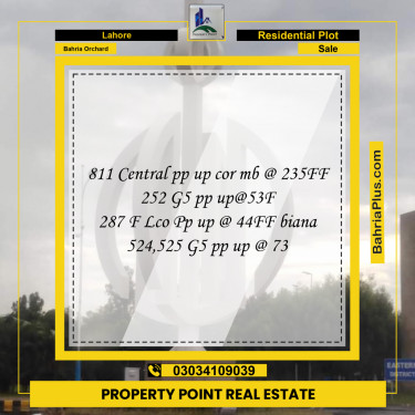Residential Plot for Sale in Bahria Orchard, Lahore - (BP-187993)