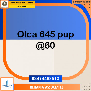 Residential Plot for Sale in OLC-A Block -  Bahria Orchard, Lahore - (BP-188009)