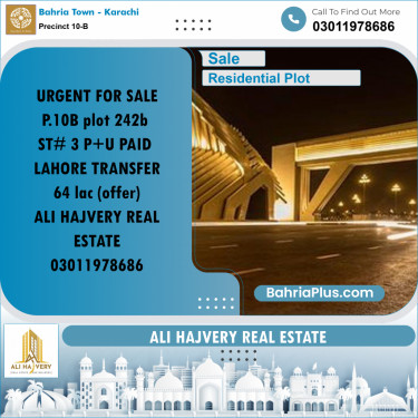125 Sq. Yards Residential Plot for Sale in Precinct 10-B -  Bahria Town, Karachi - (BP-188053)
