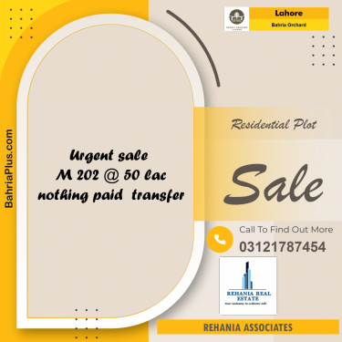 Residential Plot for Sale in Bahria Orchard, Lahore - (BP-188056)