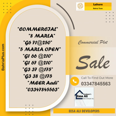 Commercial Plot for Sale in Bahria Town, Lahore - (BP-188076)