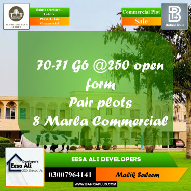 Commercial Plot for Sale in Phase 4 - G6 Commercial -  Bahria Orchard, Lahore - (BP-188144)