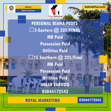 Residential Plot for Sale in Bahria Orchard, Lahore - (BP-188174)