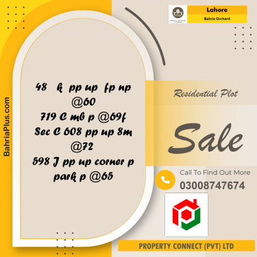 Residential Plot for Sale in Bahria Orchard, Lahore - (BP-188273)