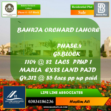 Residential Plot for Sale in Phase 4 - G5 Block -  Bahria Orchard, Lahore - (BP-188354)