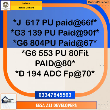 Residential Plot for Sale in Bahria Orchard, Lahore - (BP-188368)