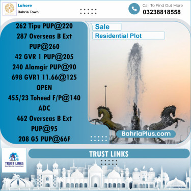 Residential Plot for Sale in Bahria Town, Lahore - (BP-188406)