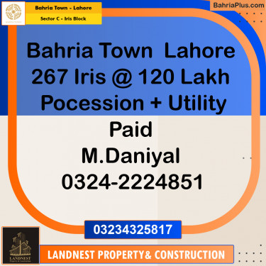 Residential Plot for Sale in Sector C - Iris Block -  Bahria Town, Lahore - (BP-188456)