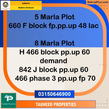 Residential Plot for Sale in Bahria Orchard, Lahore - (BP-188501)
