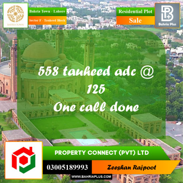 Residential Plot for Sale in Sector F - Tauheed Block -  Bahria Town, Lahore - (BP-188530)
