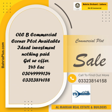 Commercial Plot for Sale in OLC B Commercial -  Bahria Orchard, Lahore - (BP-188782)