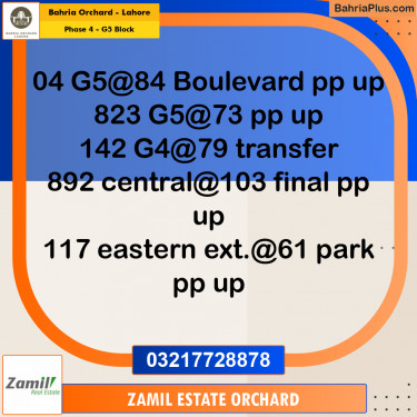 Residential Plot for Sale in Phase 4 - G5 Block -  Bahria Orchard, Lahore - (BP-188794)