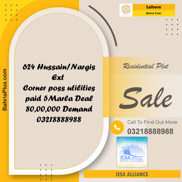 Residential Plot for Sale in Bahria Town, Lahore - (BP-188813)