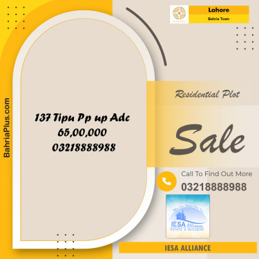 Residential Plot for Sale in Bahria Town, Lahore - (BP-188820)