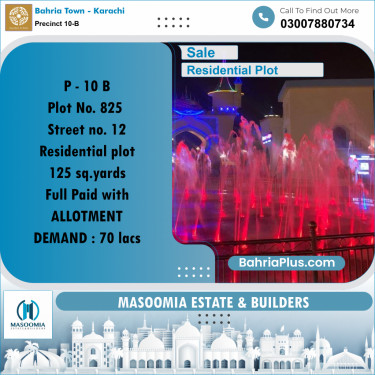 125 Sq. Yards Residential Plot for Sale in Precinct 10-B -  Bahria Town, Karachi - (BP-188832)
