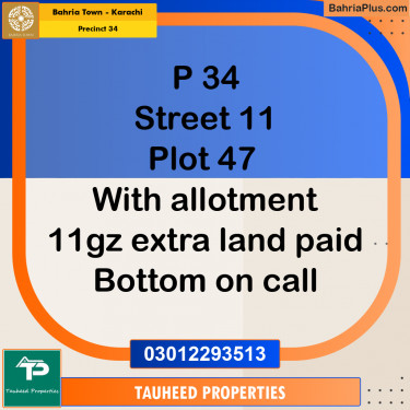 250 Sq. Yards Residential Plot for Sale in Precinct 34 -  Bahria Town, Karachi - (BP-188871)
