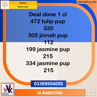 Residential Plot for Sale in Bahria Town, Lahore - (BP-188883)