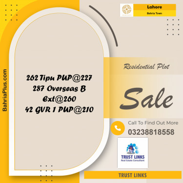 Residential Plot for Sale in Bahria Town, Lahore - (BP-188902)