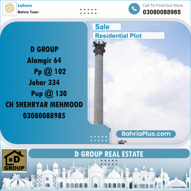 Residential Plot for Sale in Bahria Town, Lahore - (BP-188918)