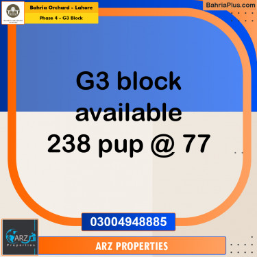 Residential Plot for Sale in Phase 4 - G3 Block -  Bahria Orchard, Lahore - (BP-188948)